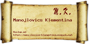 Manojlovics Klementina névjegykártya